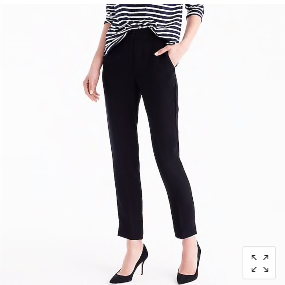 NWT J Crew Pull-on Easy Pant in Black Matte Crepe